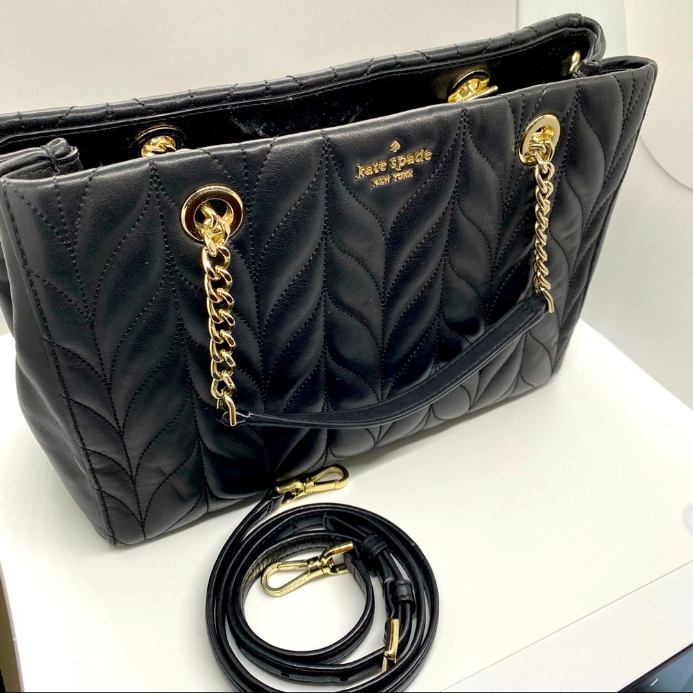 Kate Spade crossbody/shoulder bag black & gold - Picture 1 of 11